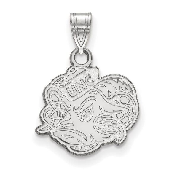 10k White Gold North Carolina Small Mascot Pendant